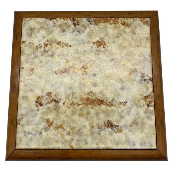 Vintage wooden tile trivet pot holder Large 8.5" wood surround dining Thanksgivi - Picture 1 of 6